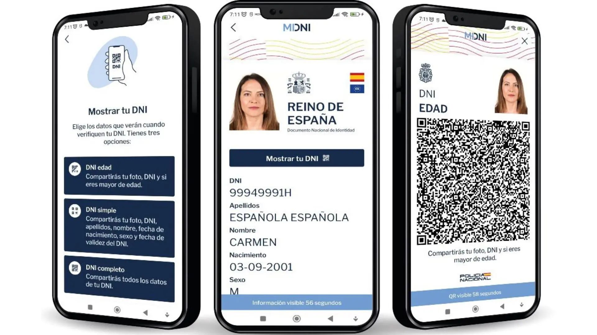 El DNI digital generará un código QR temporal que servirá para acreditar la identidad en las urnas.Ministerio del Interior