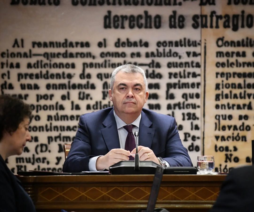 El ex secretario de organización del PSOE Santos Cerdán, en el Senado.