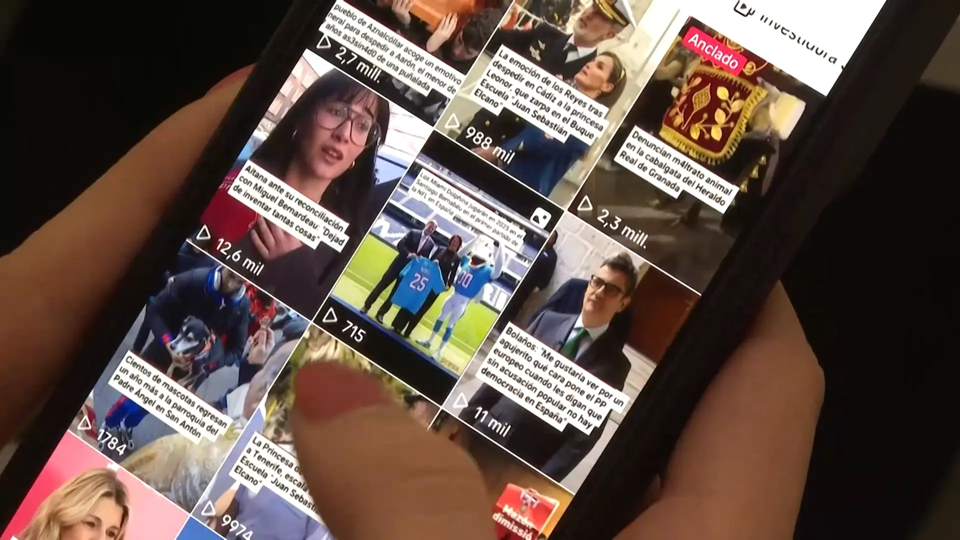 Imagen de un 'feed' de TikTok.ARCHIVO