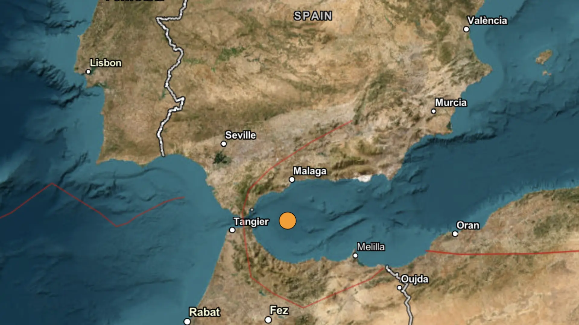 El terremoto se registró a las 00:24 horas de este miércoles en la zona oeste del mar de Alborán.