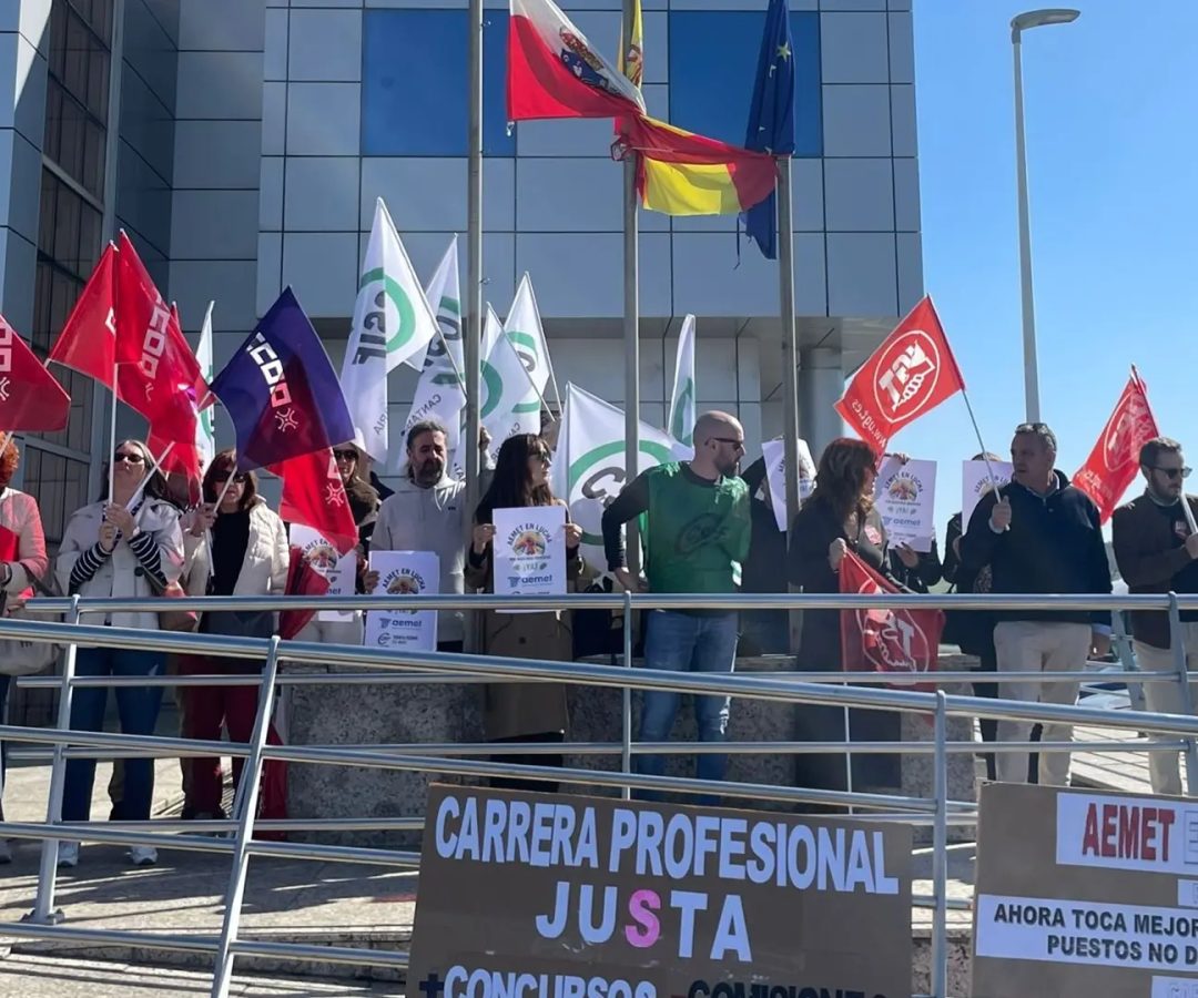 Concentración en la Delegación Territorial de la Agencia Estatal de Meteorología (Aemet).UGT