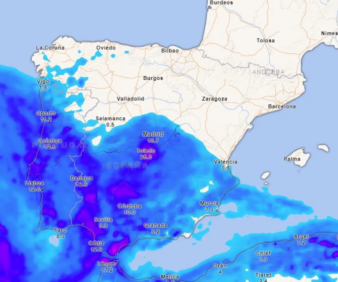 Lluvias previstas este sábado.METEORED