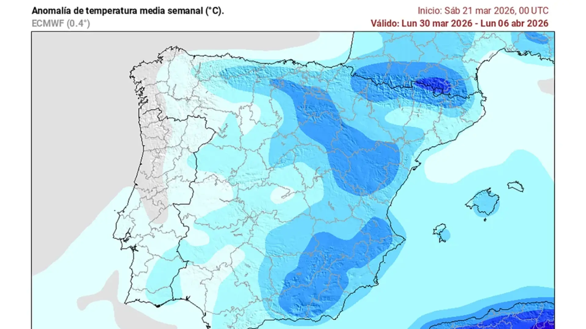 La Semana Santa podría tener temperaturas de 1 a 3 ºC por debajo del promedio.Meteored