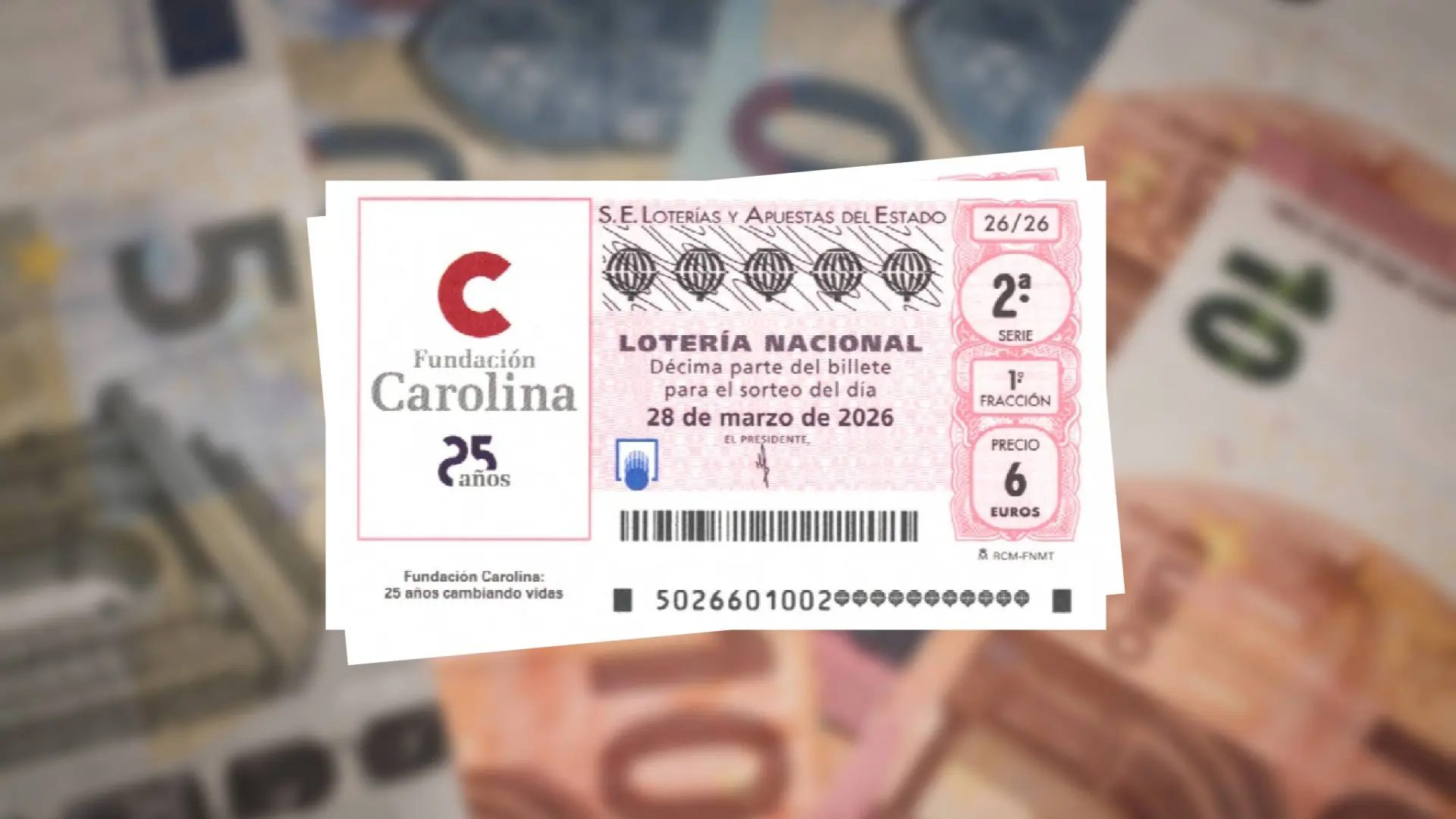 Cartela del sorteo de la Lotería Nacional del 28 de marzo de 2026.20MINUTOS / LOTERÍAS Y APUESTAS DEL ESTADO