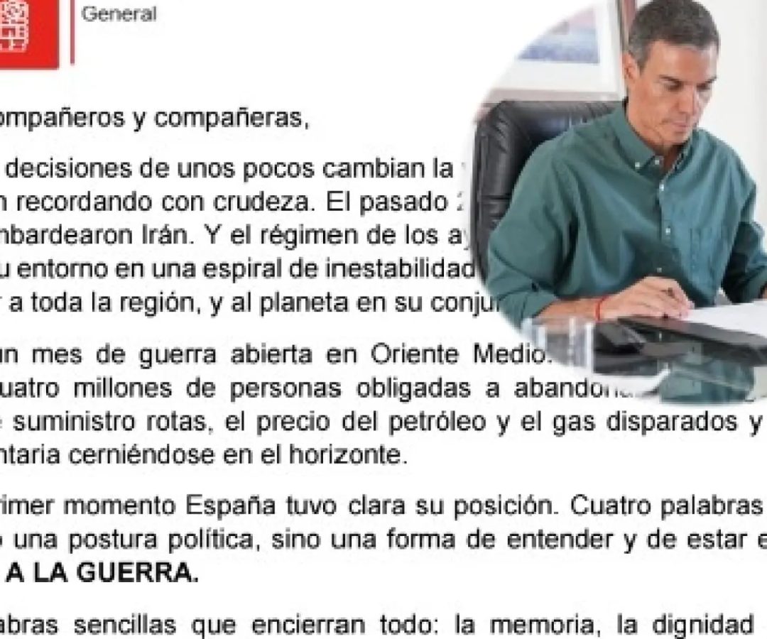 Carta de Pedro Sánchez a la militancia.ARCHIVO