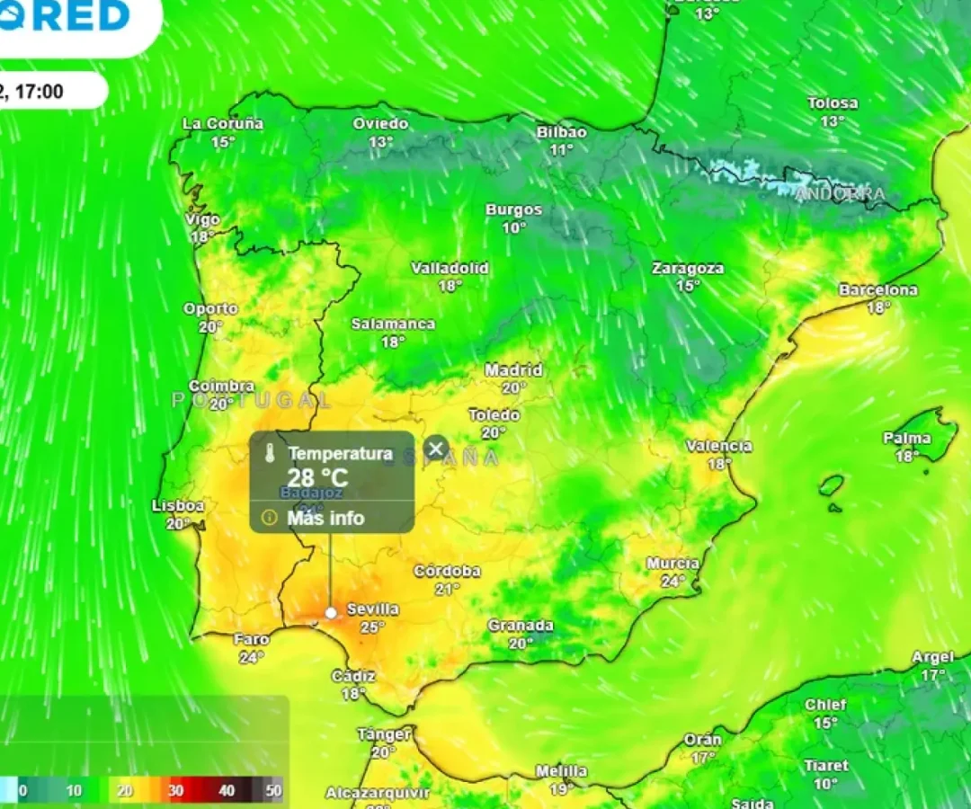 España superará en algunos puntos los 25 grados.Meteored.