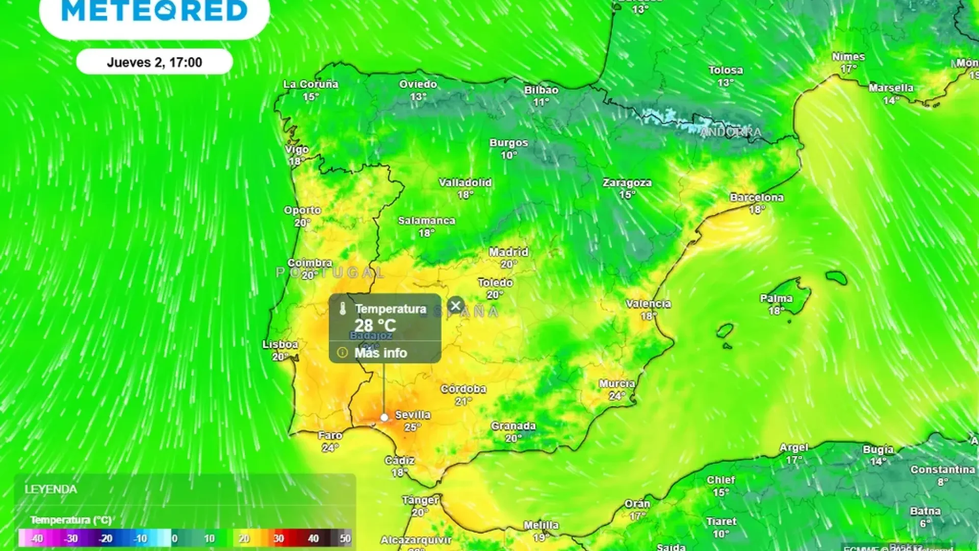España superará en algunos puntos los 25 grados.Meteored.