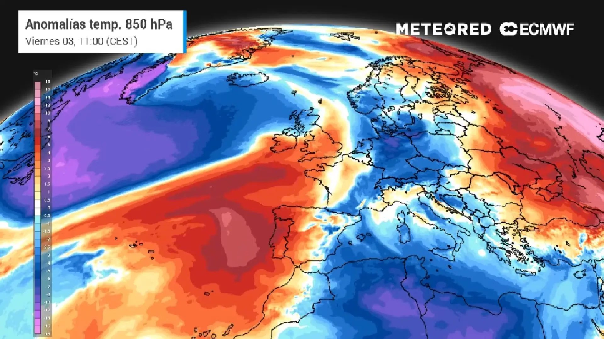 Mapa de España sobre las temperaturas en Semana SantaMeteored