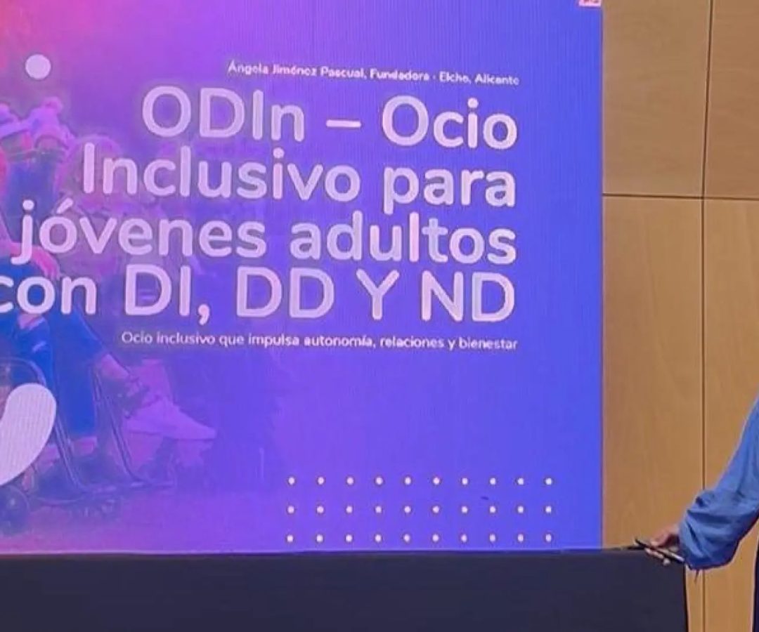 Una imagen de Ángela Jiménez presentando ODIn.Cedida