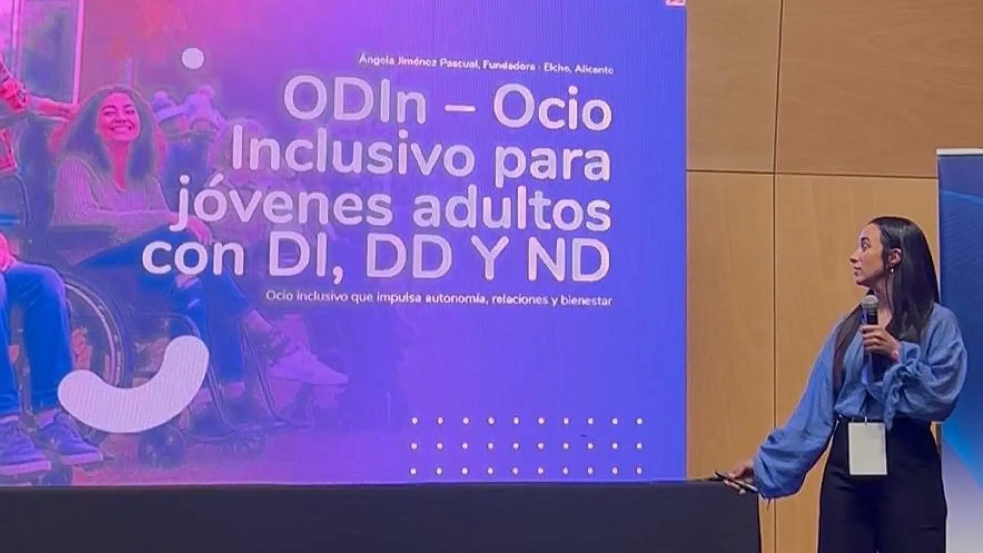 Una imagen de Ángela Jiménez presentando ODIn.Cedida
