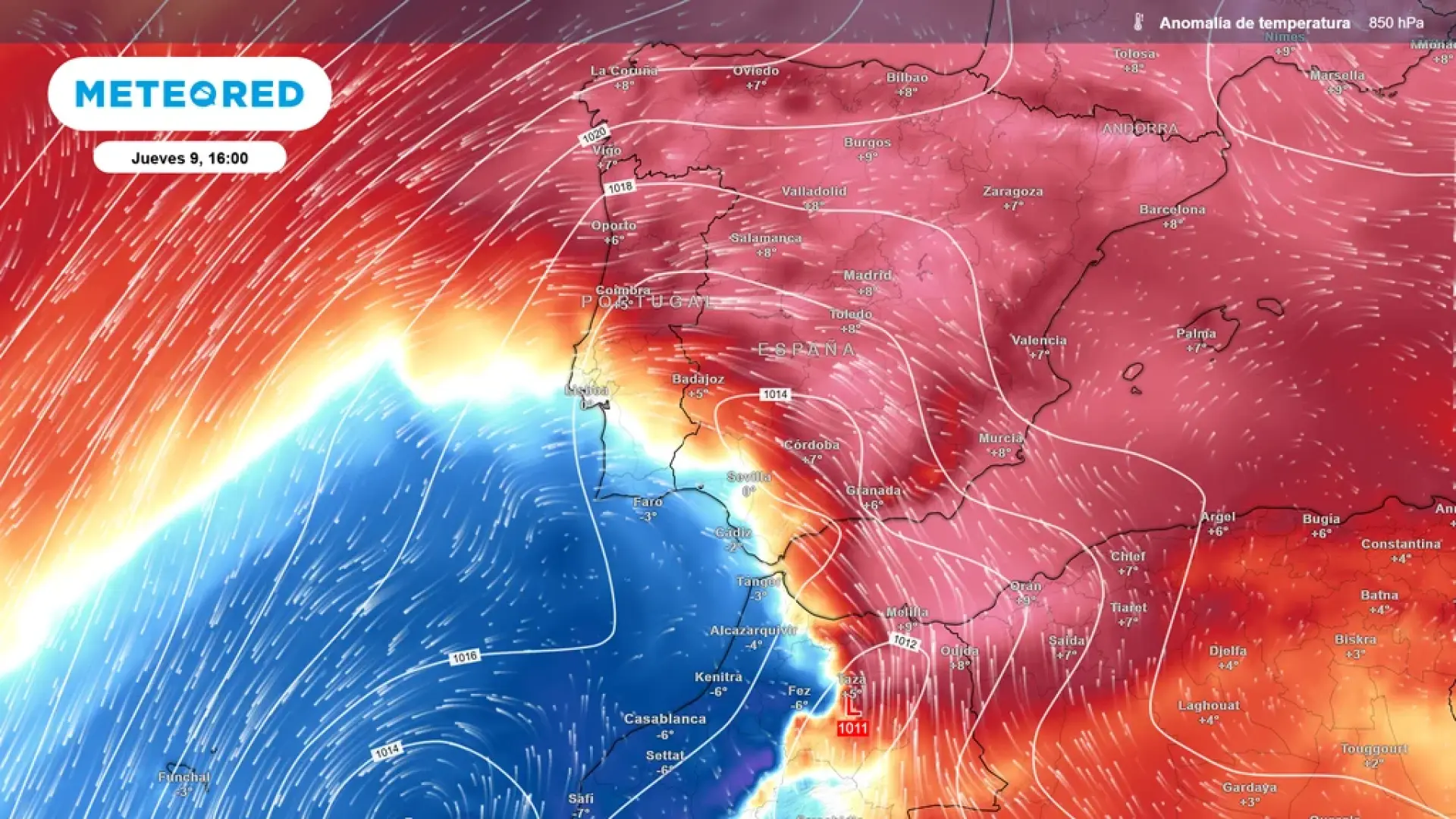 Una masa de aire anómalamente cálido se asienta sobre la Península, empujada por una borrasca fría en Marruecos.Meteored