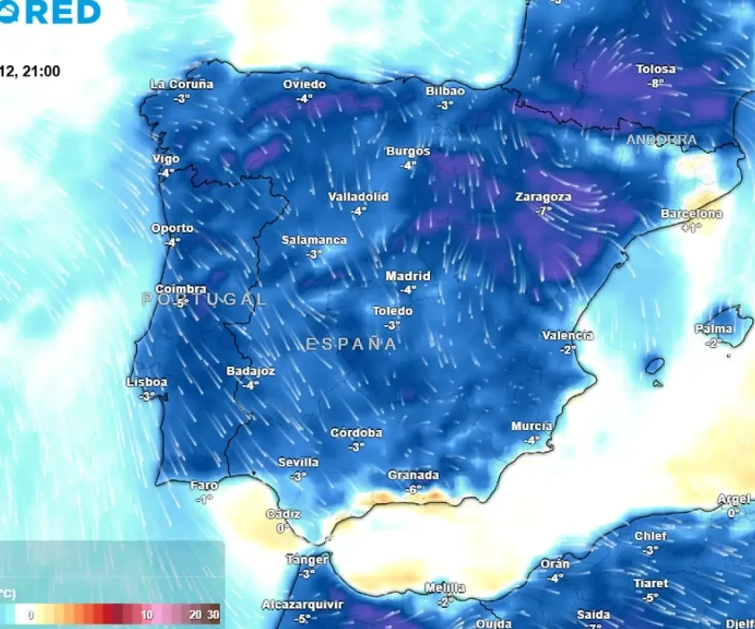 Predicción de temperaturas para este domingo 12 de abril de 2026.Meteored