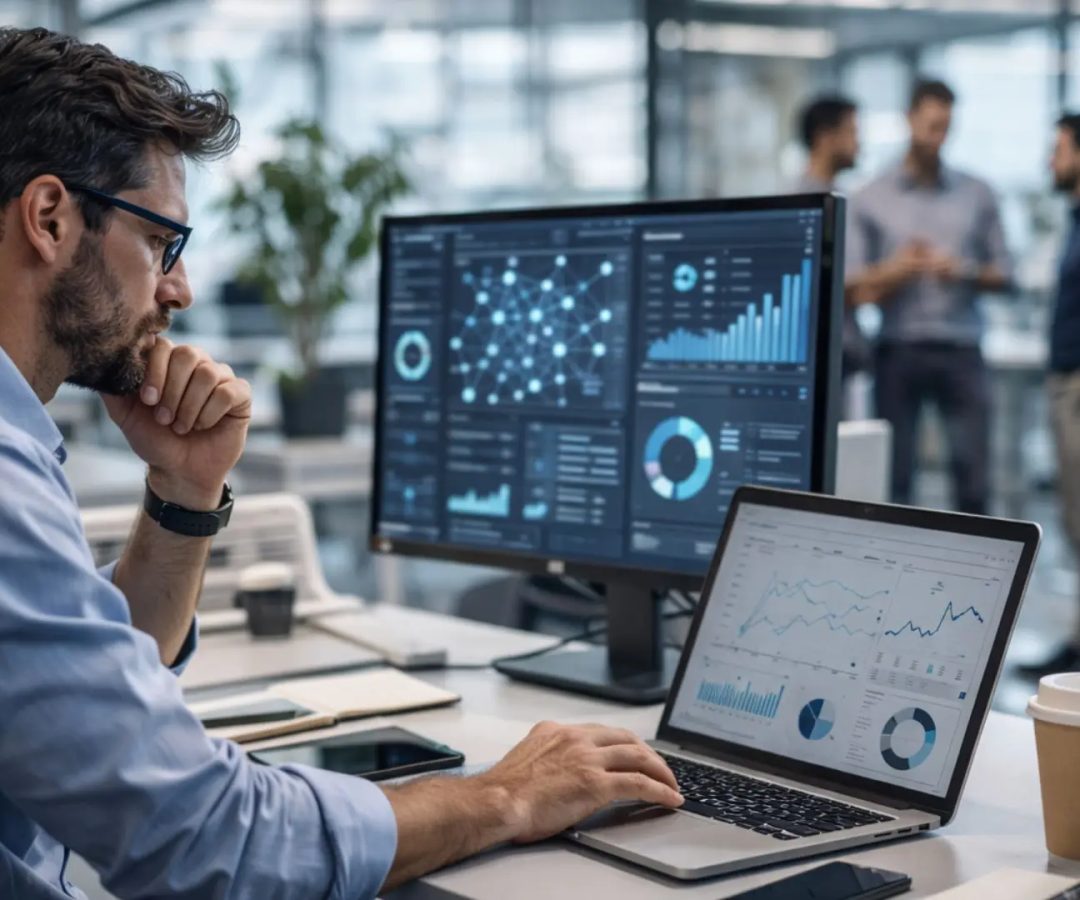 Un hombre trabajando con Inteligencia Artificial.ARCHIVO