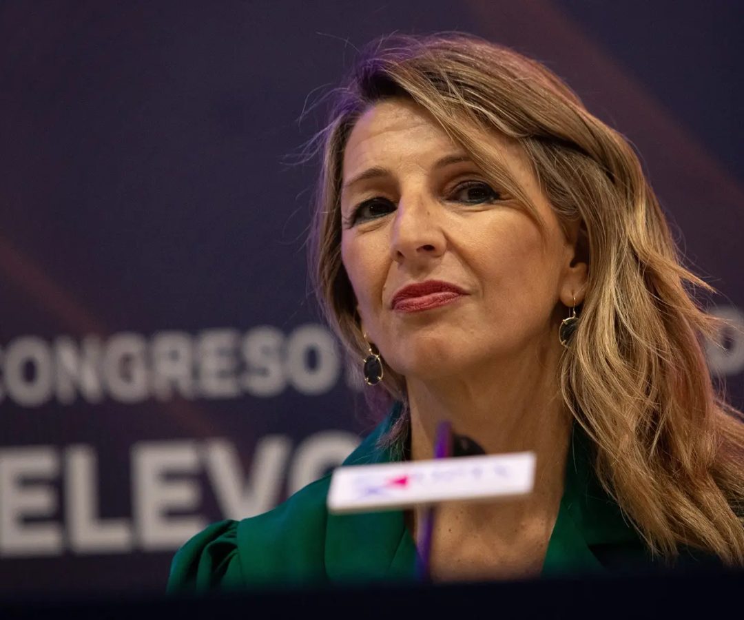 La vicepresidenta y ministra de Trabajo, Yolanda Díaz, este miércoles durante la clausura del II Congreso nacional de relevo generacional del trabajo autónomo.EUROPA PRESS