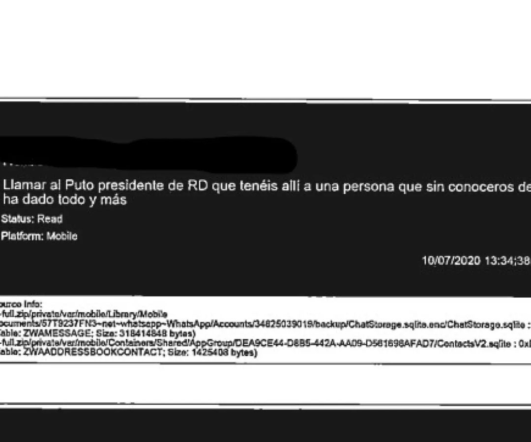 Fragmento del informe de la UCO aportado en la Audiencia Nacional.