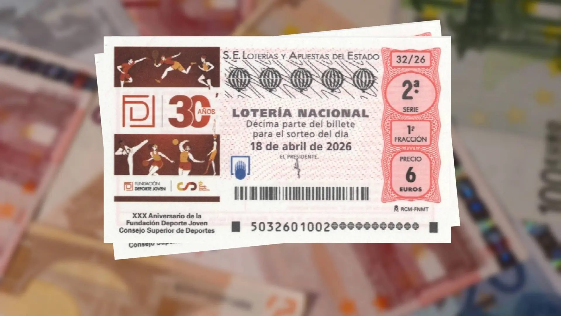 Cartela del sorteo de la Lotería Nacional de este sábado, 18 de abril.20MINUTOS / LOTERÍAS Y APUESTAS DEL ESTADO