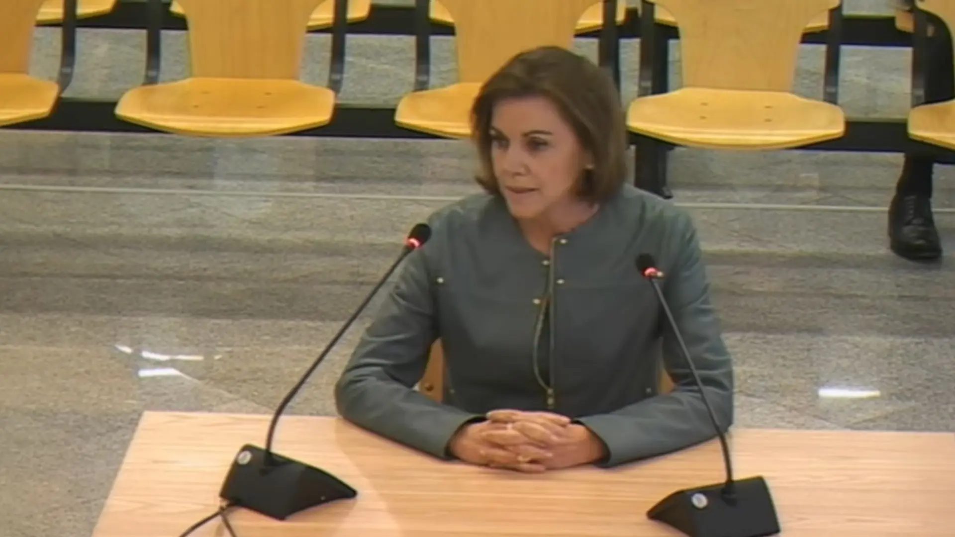 La exministra de Defensa María Dolores de Cospedal, en su declaración ante la Audiencia Nacional.AN