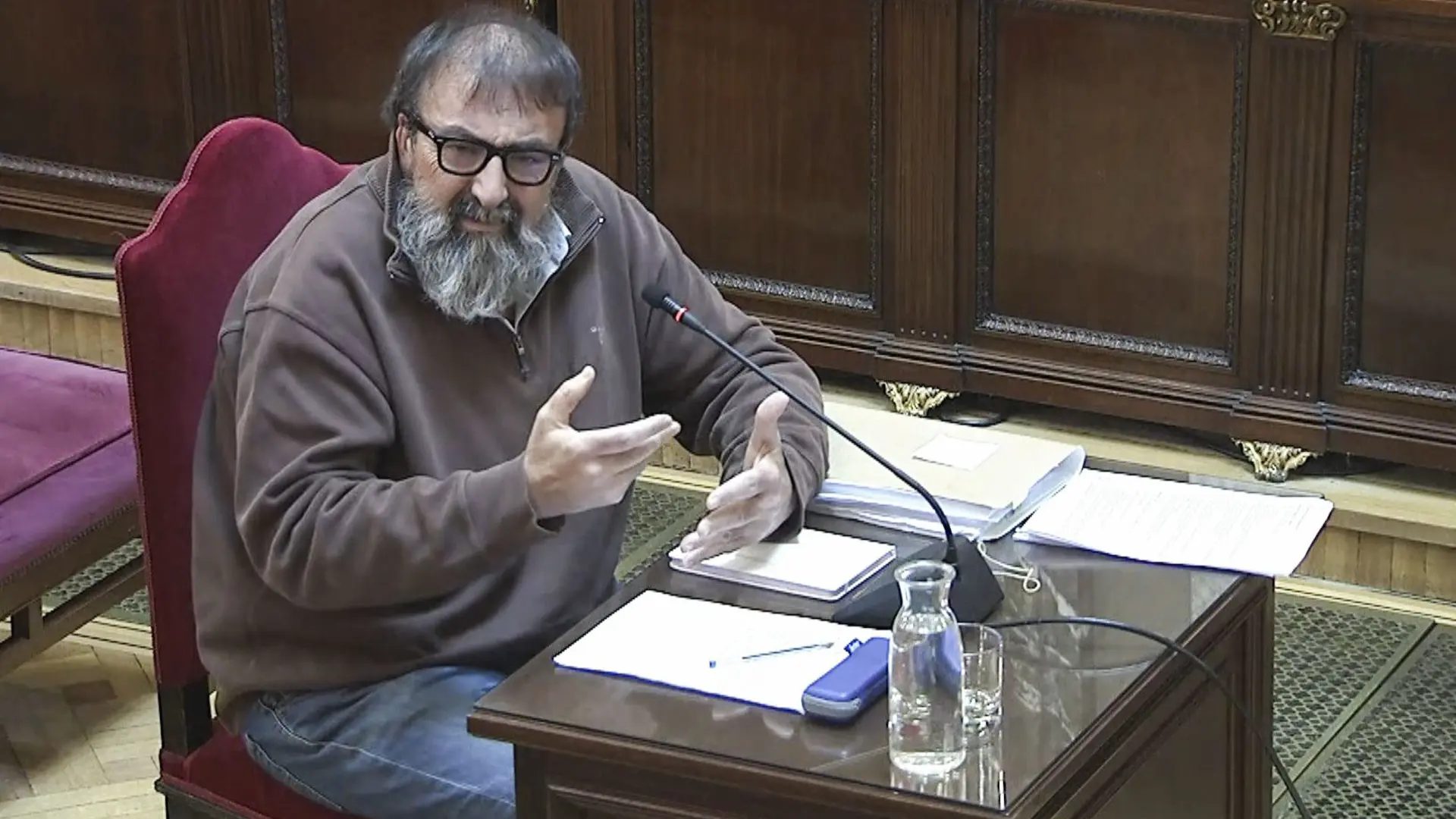 Captura de video de la señal del Tribunal Supremo, de un momento de la declaración de Koldo García este jueves en el juicio.