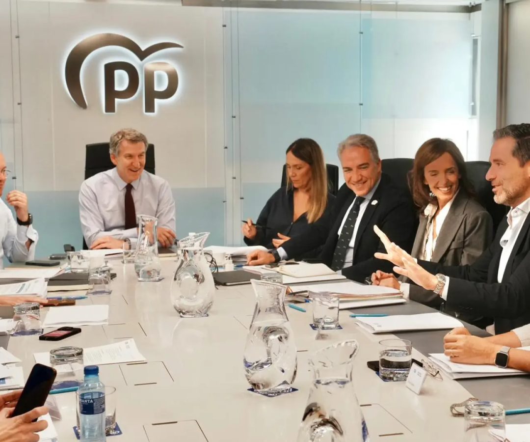 El presidente del PP, Alberto Núñez Feijóo, preside el Comité de Dirección del 4 de mayo.David Mudarra / PP