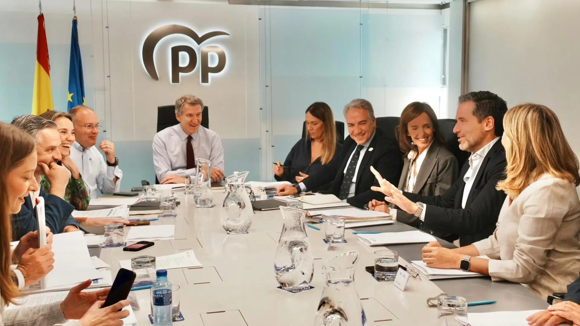 El presidente del PP, Alberto Núñez Feijóo, preside el Comité de Dirección del 4 de mayo.David Mudarra / PP