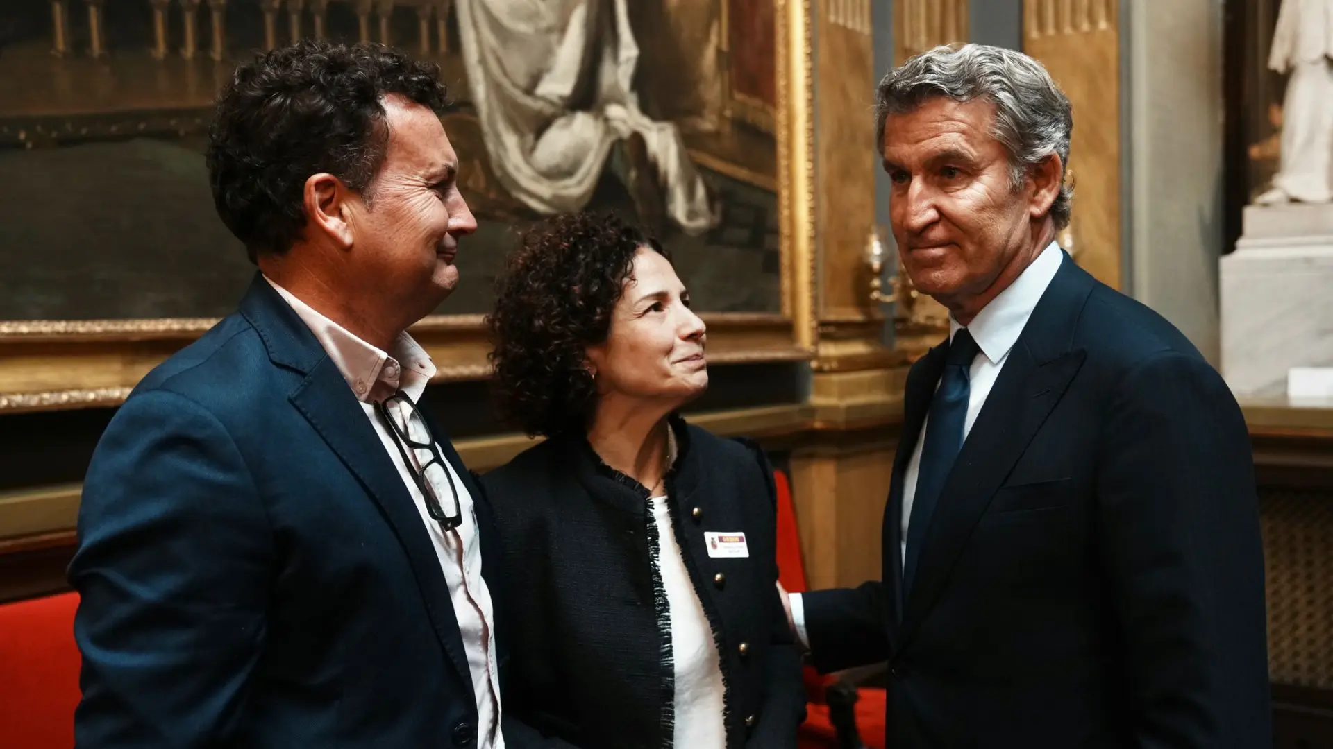 El presidente del PP, Alberto Núñez Feijóo, en una jornada sobre el acoso escolar organizada por el grupo este martes en el Senado.PP