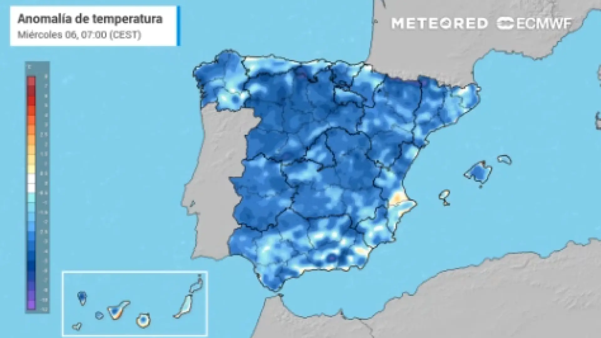 Las temperaturas bajarán este miércoles en gran parte del territorio.Meteored