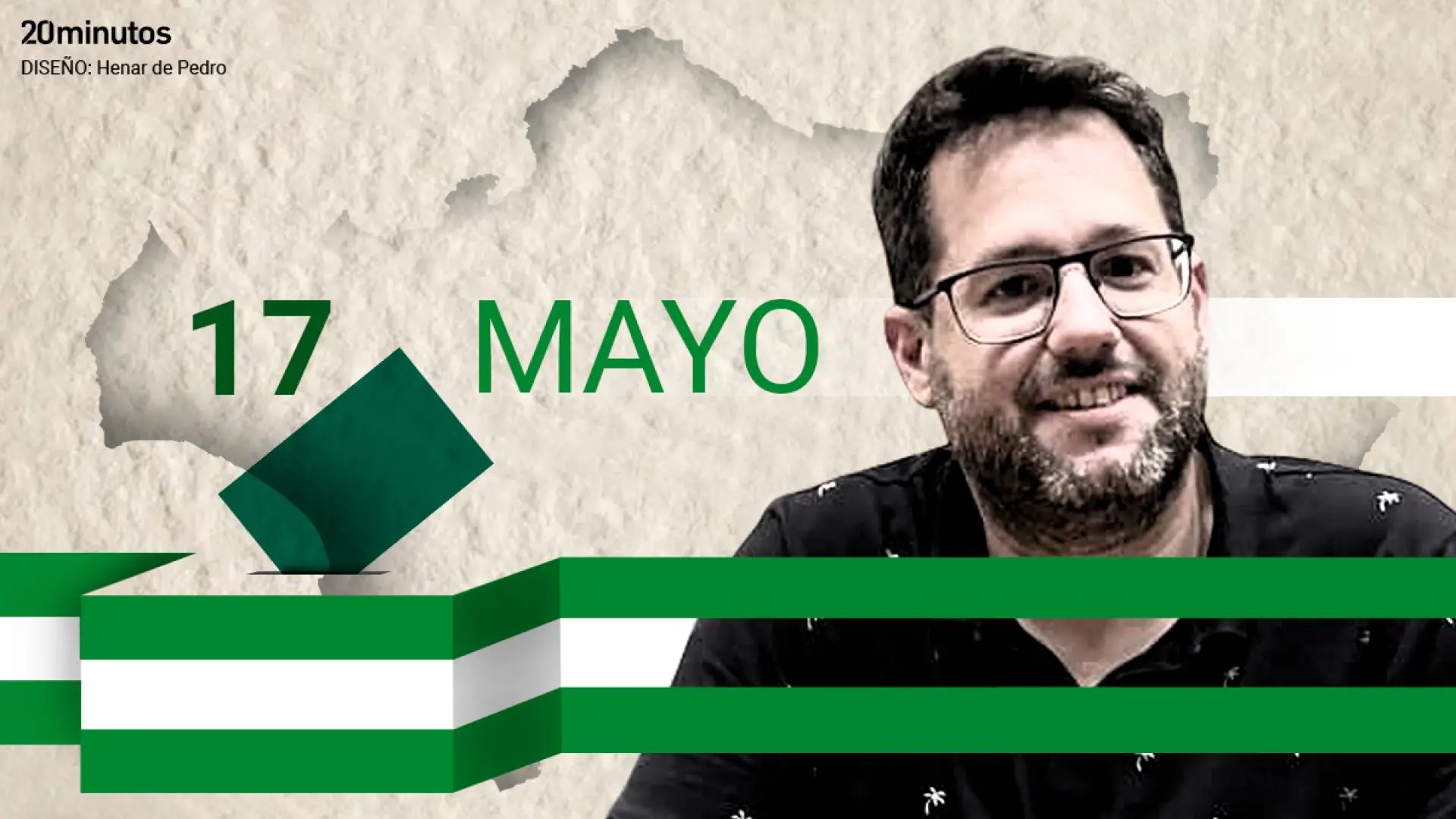 José Ignacio García, candidato de Adelante Andalucía en las elecciones autonómicas del 17 de mayo.20minutos