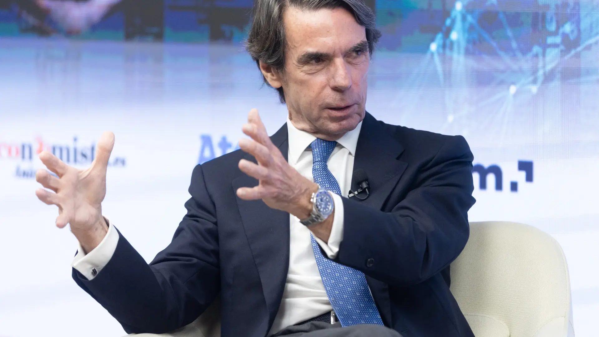 El expresidente del Gobierno José María Aznar durante el XII Foro Megatendencias de elEconomista.es.Eduardo Parra