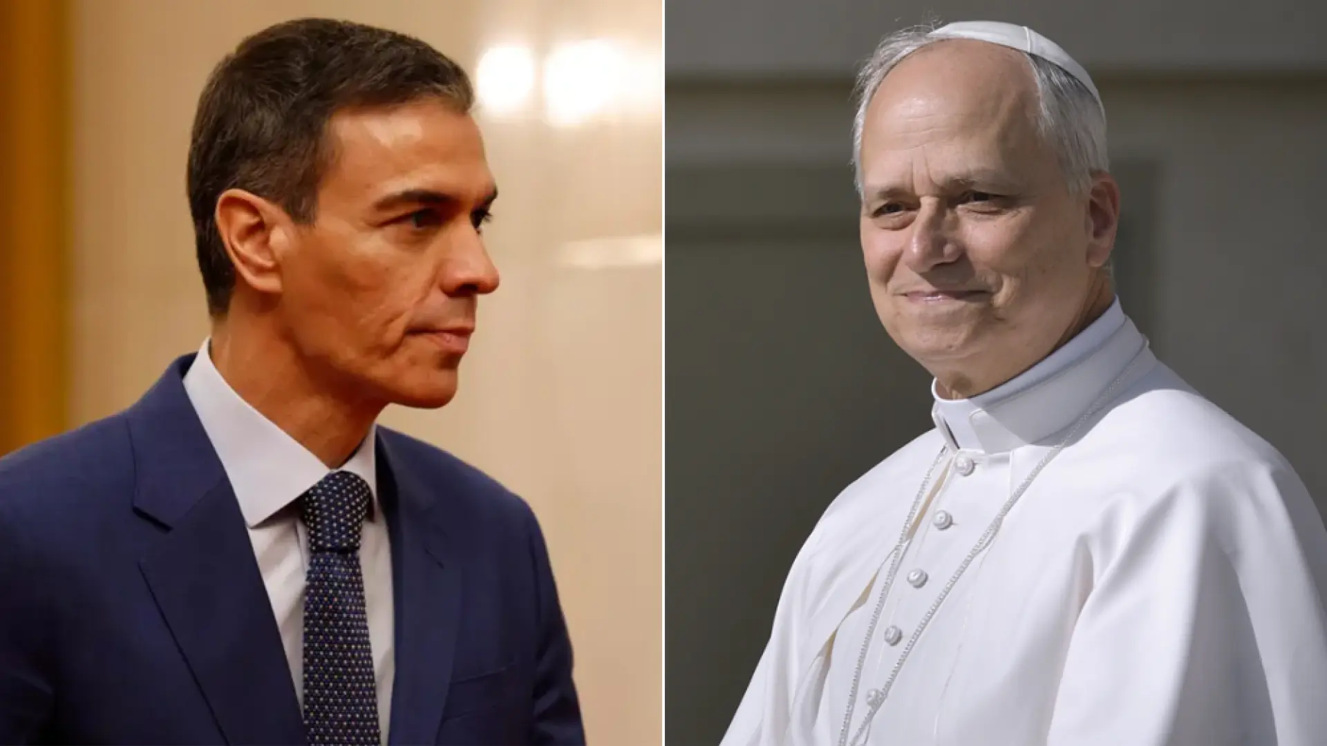 Pedro Sánchez y el papa León XIV.20minutos