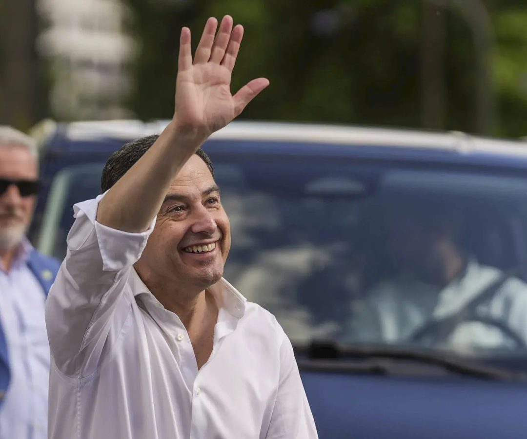 El candidato del Partido Popular y actual presidente de la Junta de Andalucía, Juanma Moreno.EFE