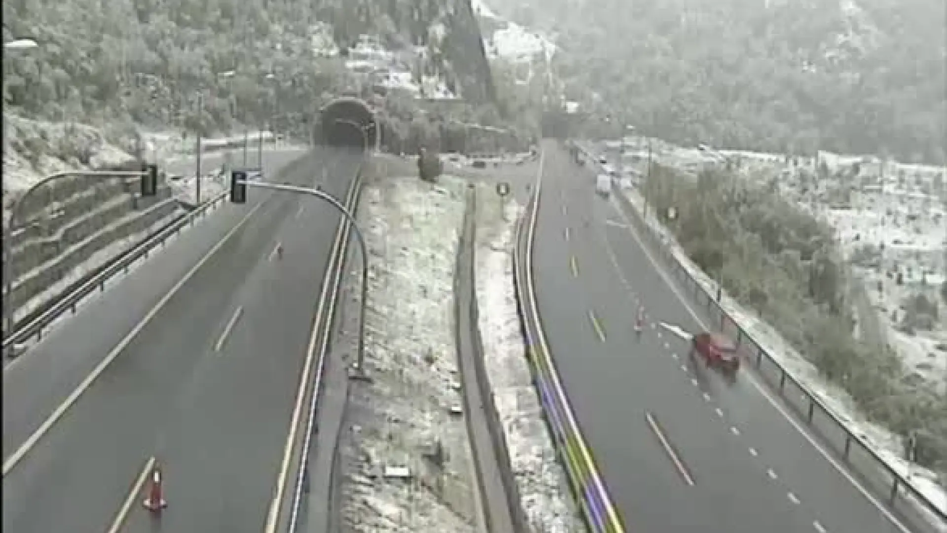 Imagen de las cámaras de la AP-66 en Lena, Asturias.DGT