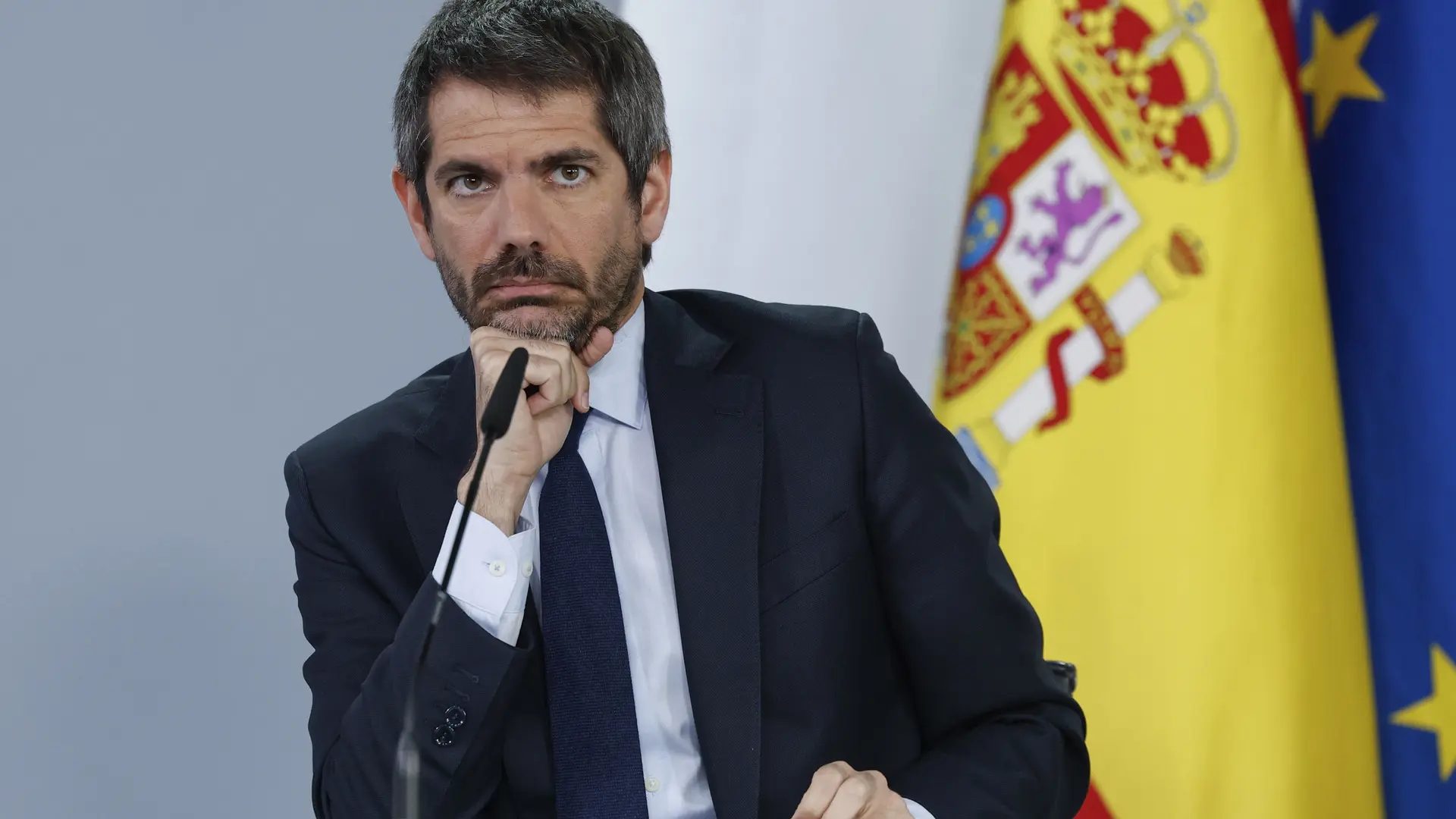 MADRID, 19/05/2026.- El ministro de Cultura, Ernest Urtasun, ofrece una rueda de prensa tras la reunión del Consejo de Ministros en la Moncloa, este martes. EFE/Chema MoyaChema Moya