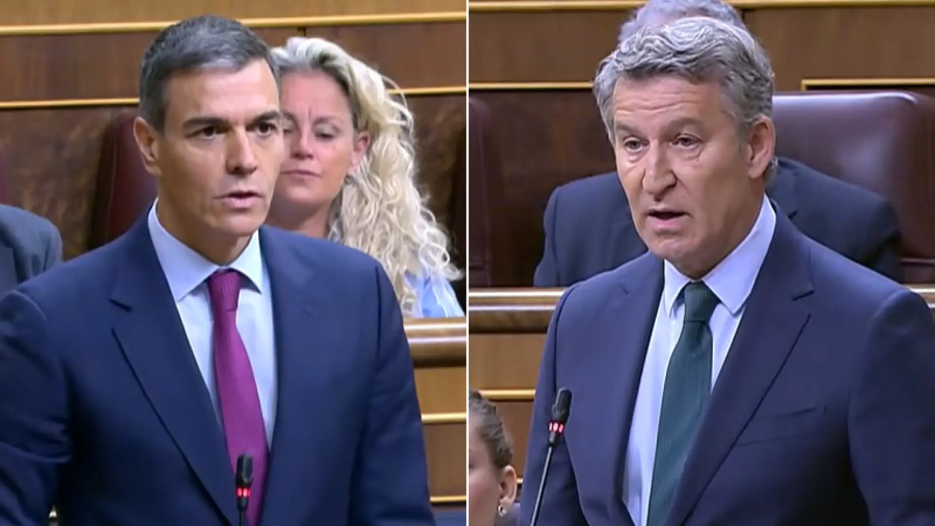 Pedro Sánchez y Alberto Núñez Feijóo Feijóo en el Congreso.20minutos