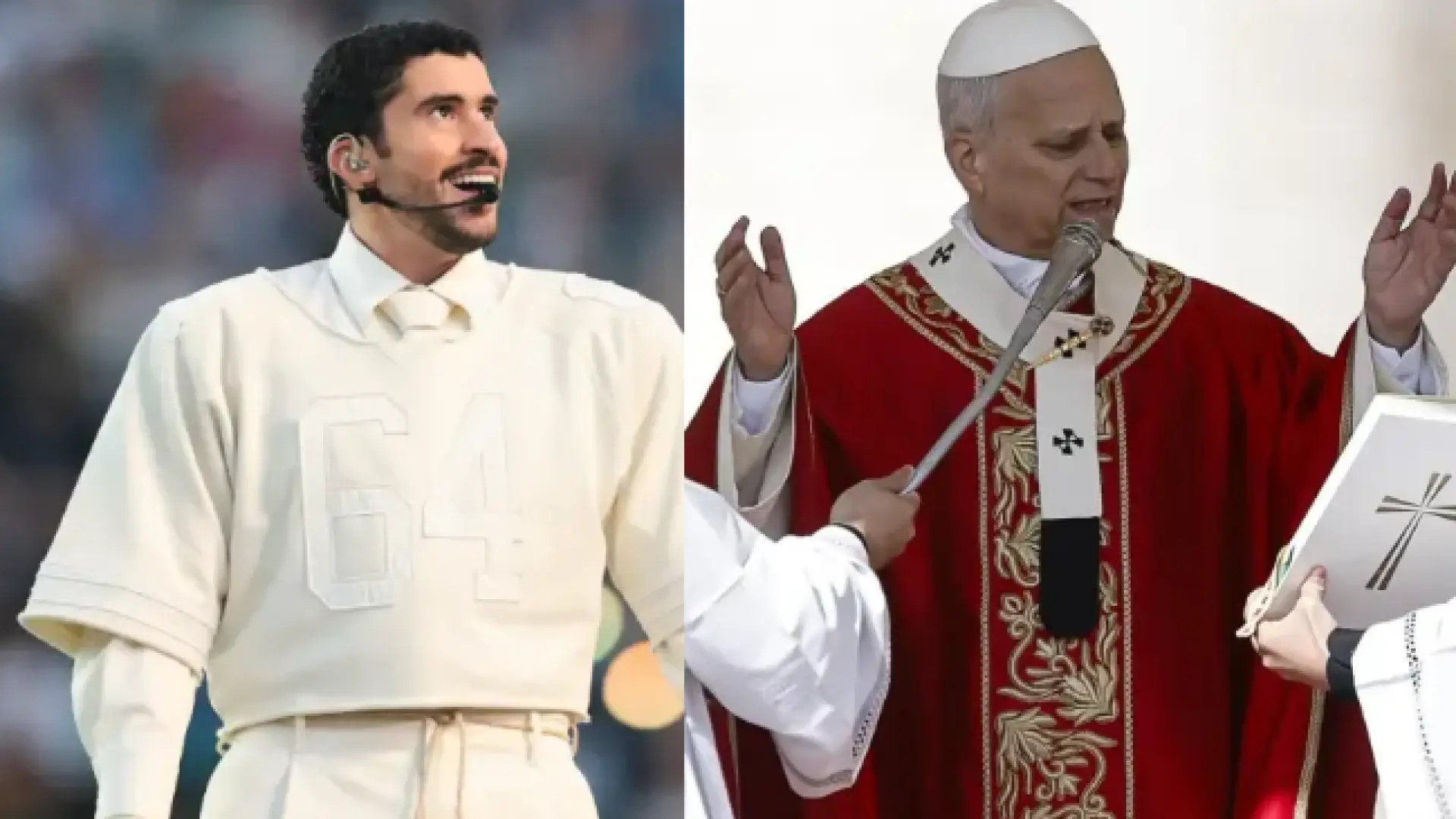 El cantante Bad Bunny y el Papa León XIV en imágenes de archivo.AP / EFE