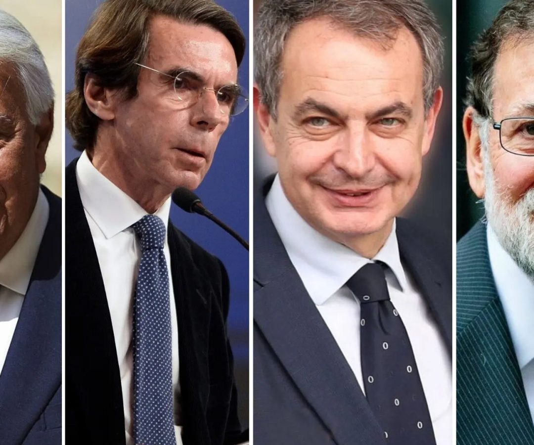 Los expresidentes González, Aznar, Zapatero y Rajoy.EP
