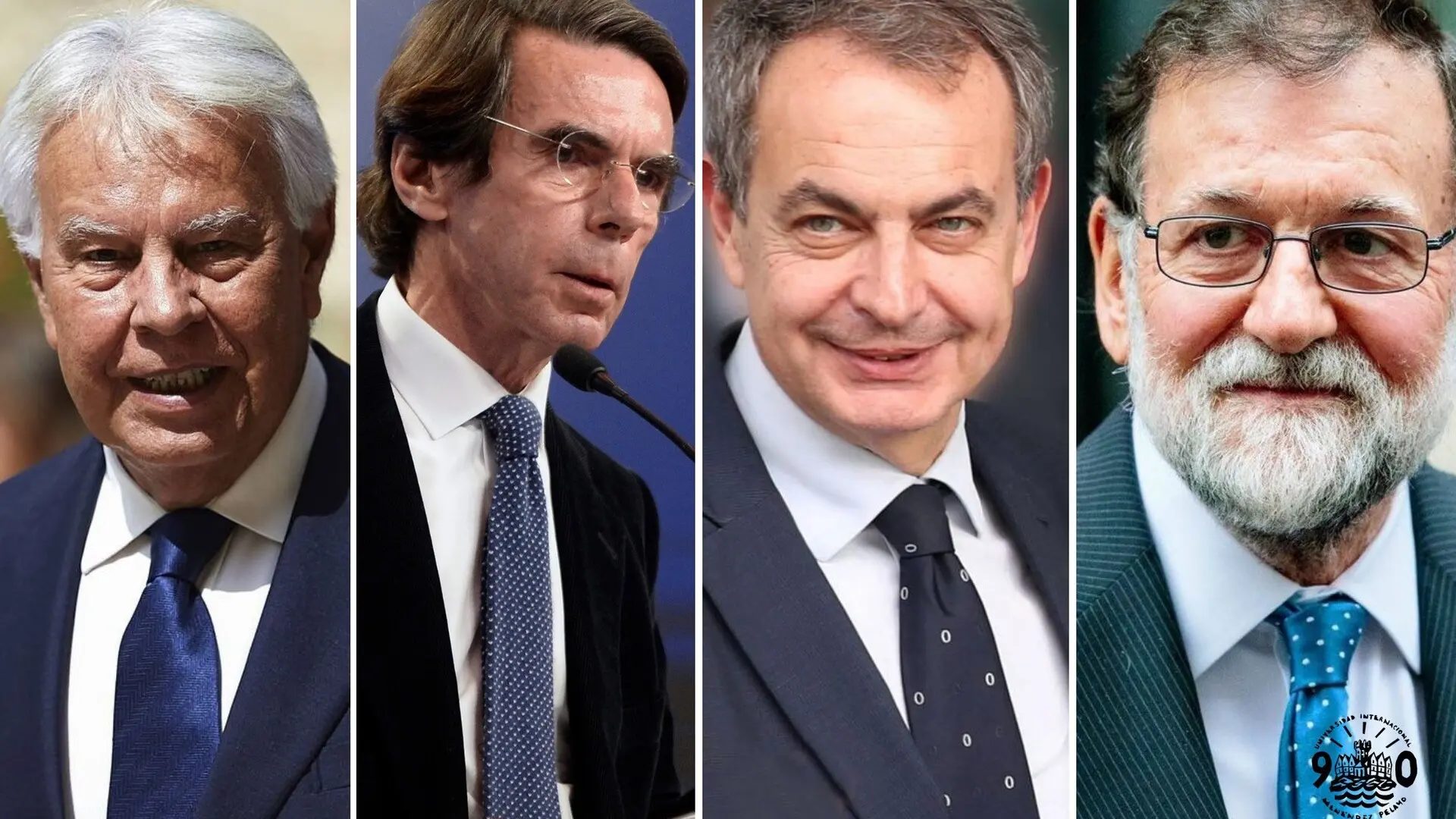 Los expresidentes González, Aznar, Zapatero y Rajoy.EP