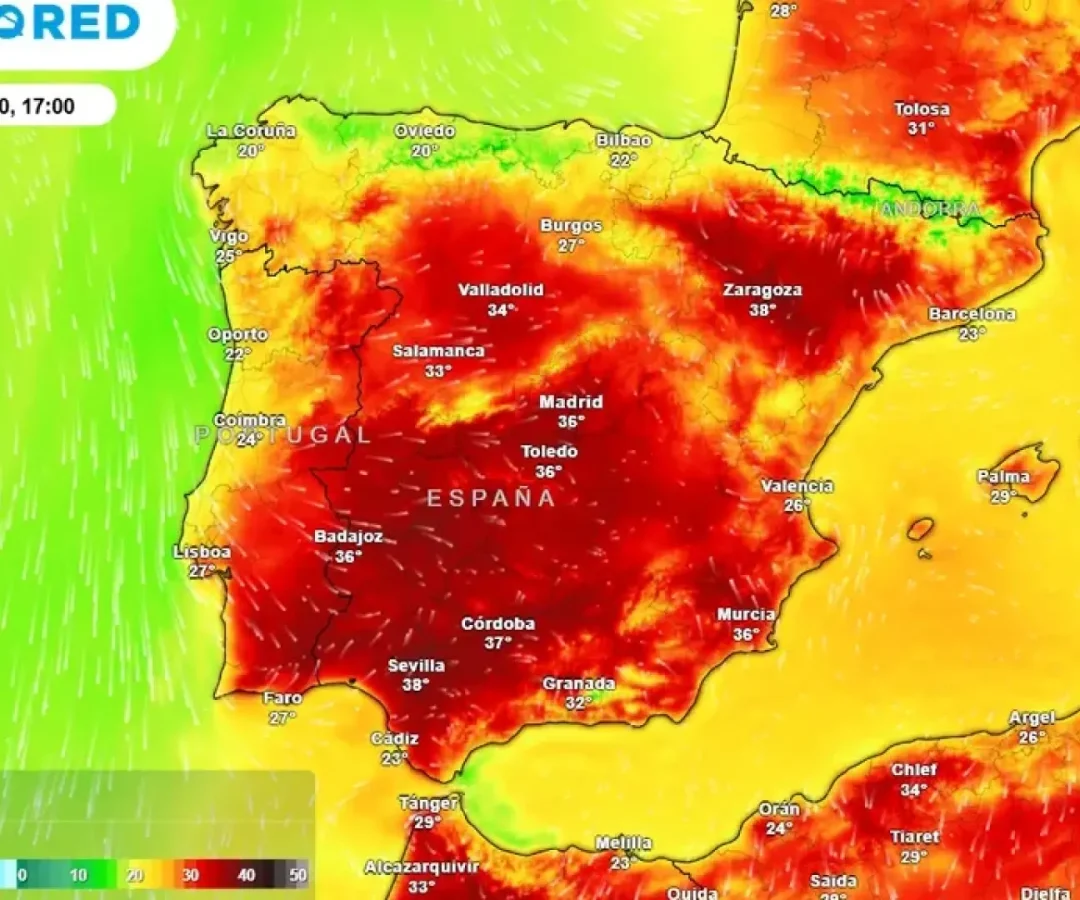 El calor se intensificará en España de cara al fin de semana.Meteored.