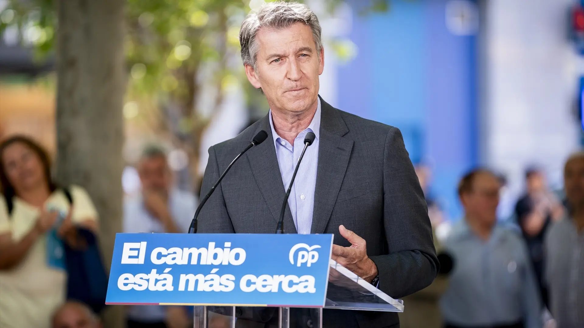 El presidente del Partido Popular, Alberto Núñez Feijóo, durante un encuentro del PP en Leganés (Madrid) el 28 de mayo de 2026.Europa Press