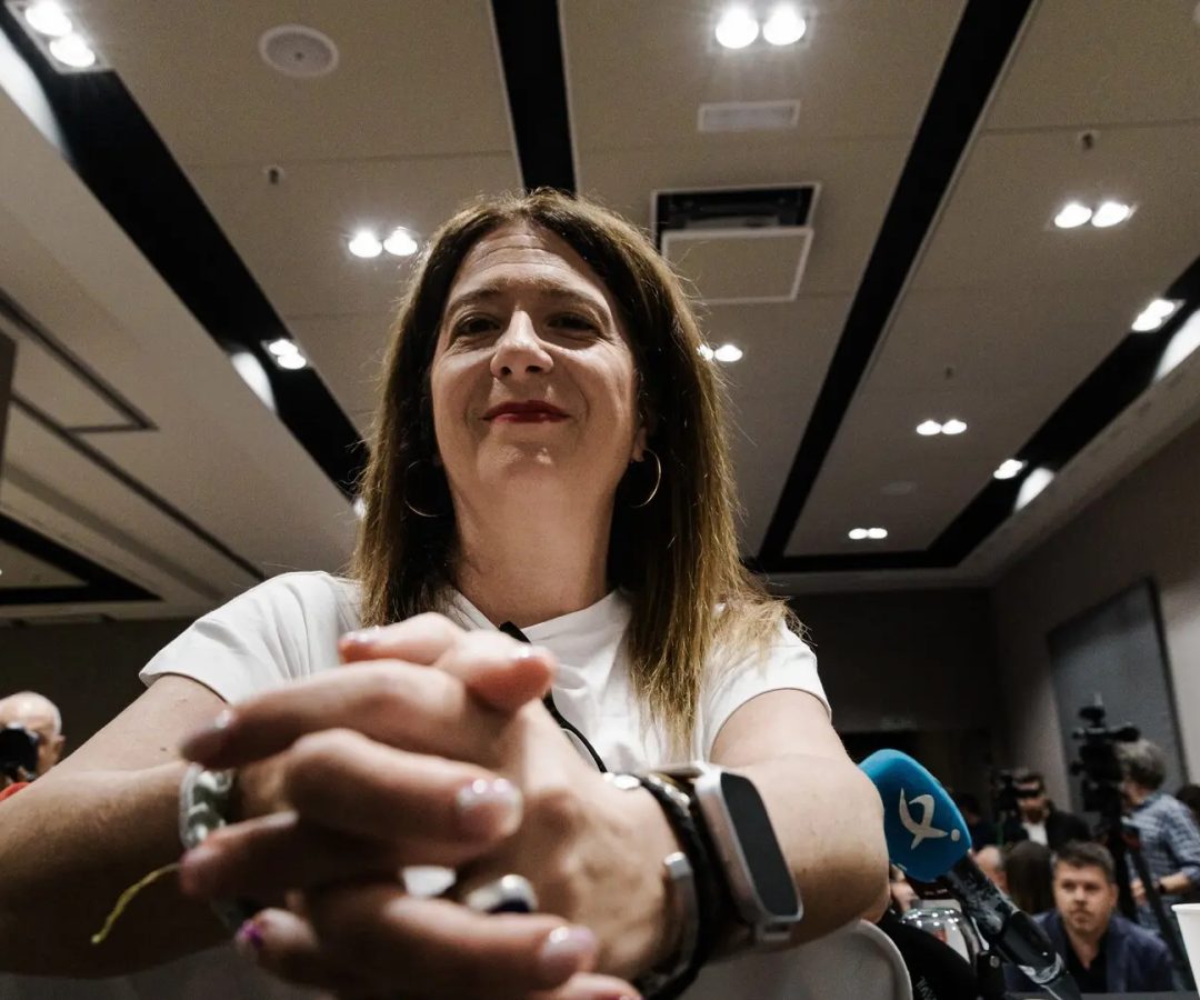 La exmilitante socialista Leire Díez durante una rueda de prensa, en el Hotel Novotel, a 4 de junio de 2025.Carlos Luján - Europa Press
