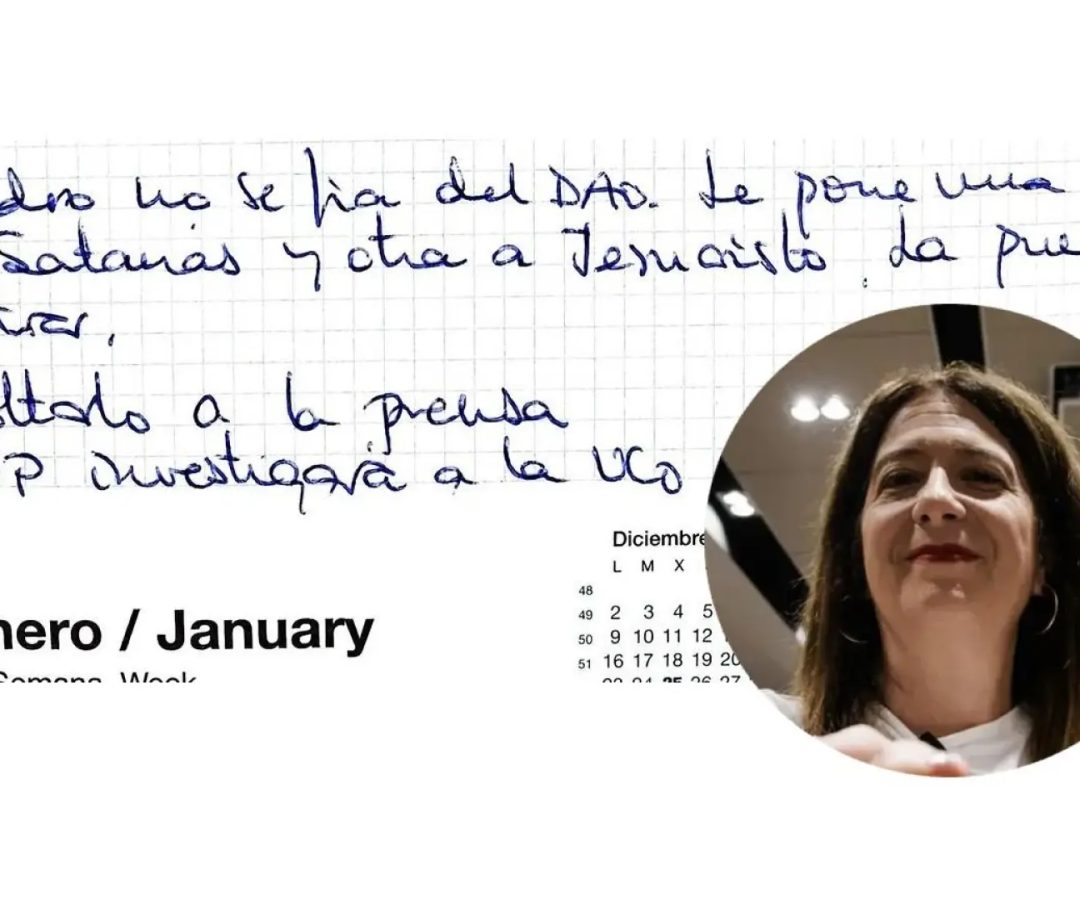 Captura de la agenda de Leire Díez donde se hace referencia a "Pedro".20minutos