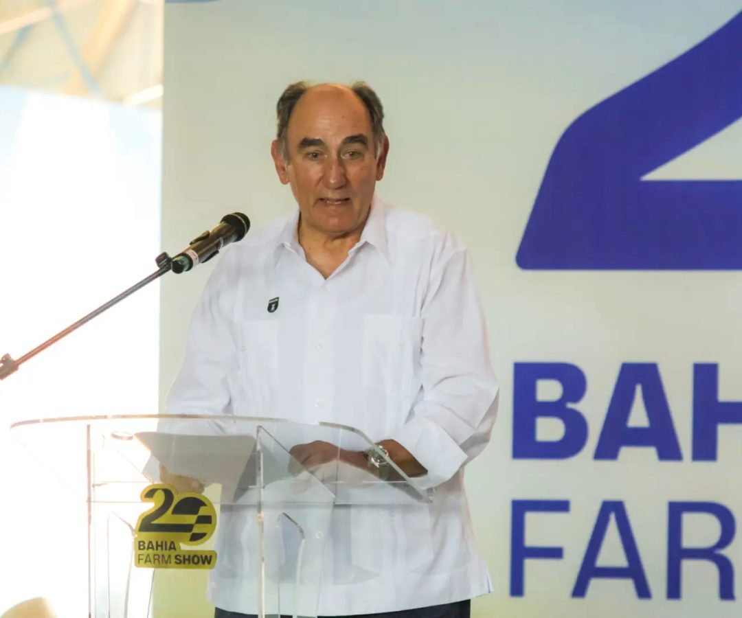 El presidente de Iberdrola, Ignacio Galán, en la Bahía Farm Show, la principal feria agrícola de Brasil.Iberdrola
