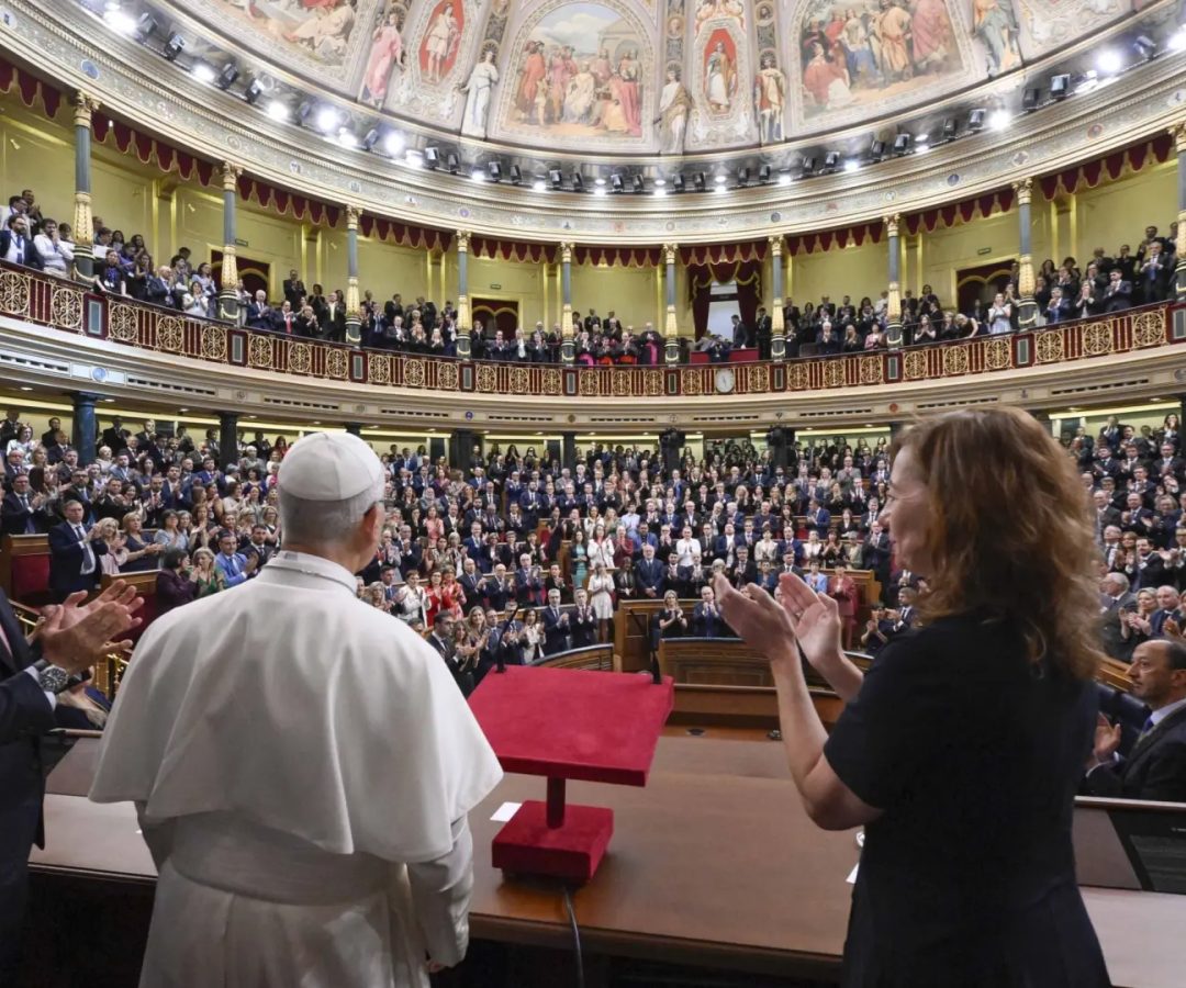 El Papa León XIV, en el Congreso.LaPresse