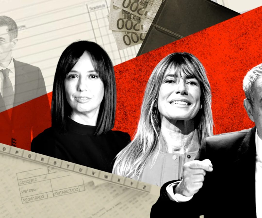 De izquierda a derecha, Pedro Sánchez, Mercedes González, Begoña Gómez y José Luis Rodríguez Zapatero