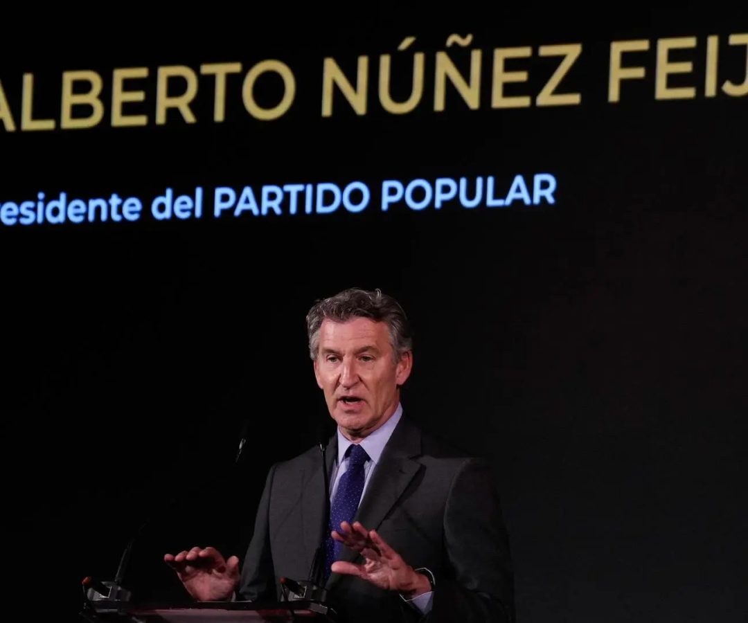 El líder del PP, Alberto Núñez Feijóo, en un foro este jueves, en Madrid. EFEBorja Sanchez-Trillo
