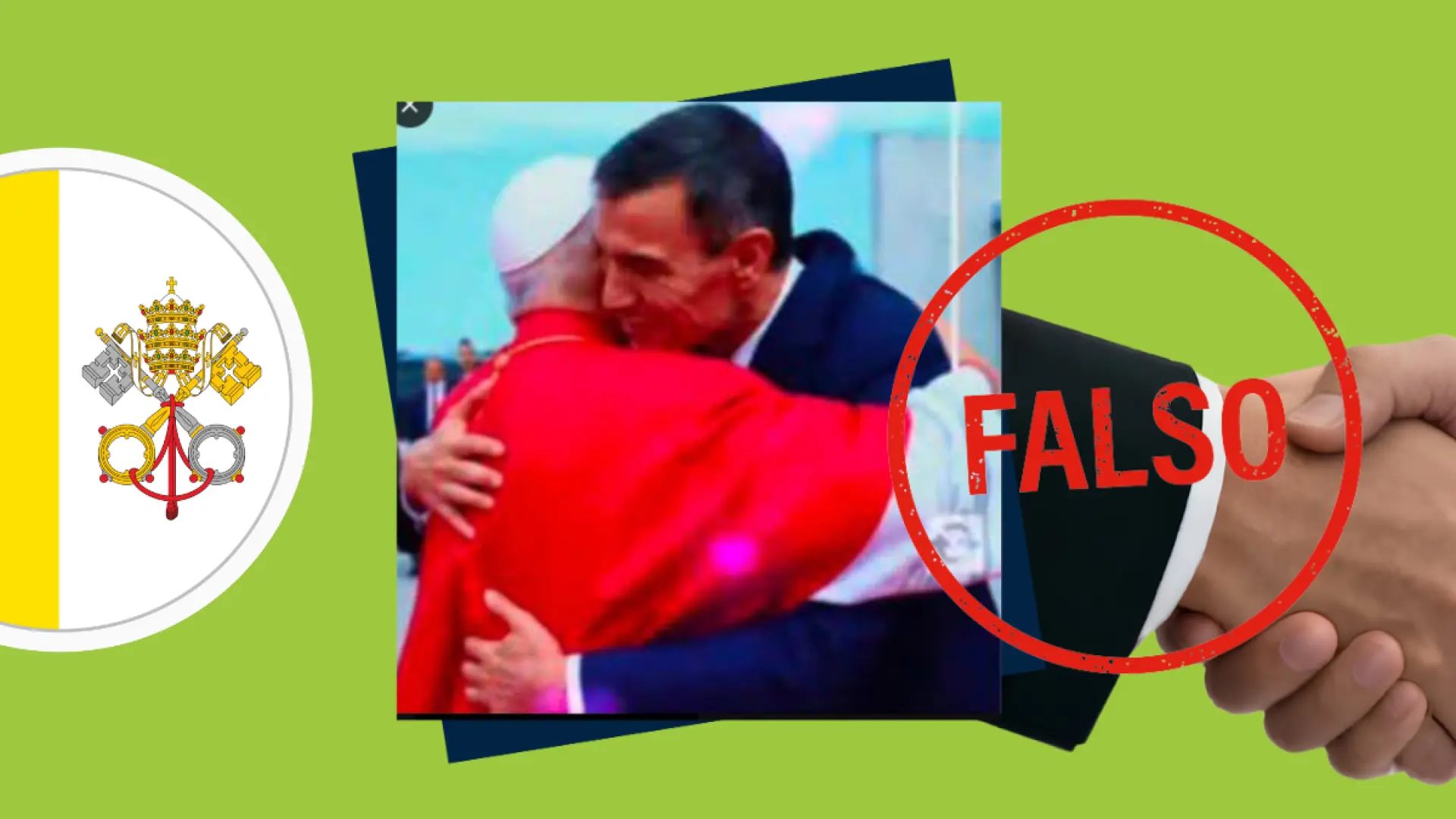 La imagen del abrazo de Sánchez y el Papa no es real.INFOVERITAS