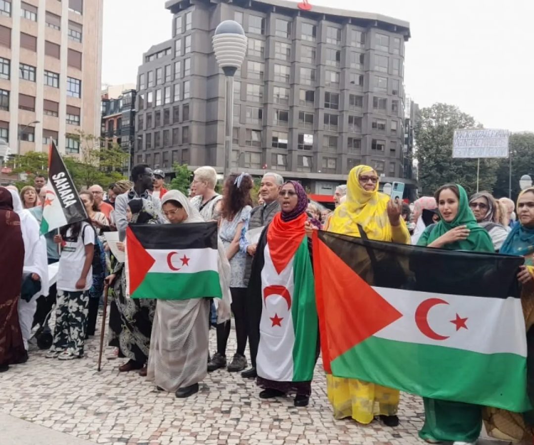 Concentración saharaui en Bilbao.EUROPA PRESS