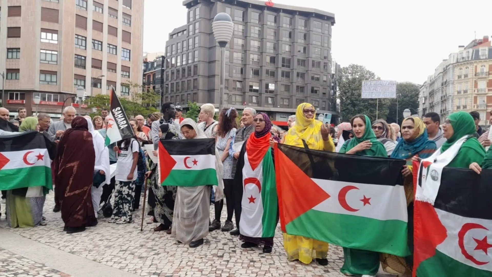 Concentración saharaui en Bilbao.EUROPA PRESS