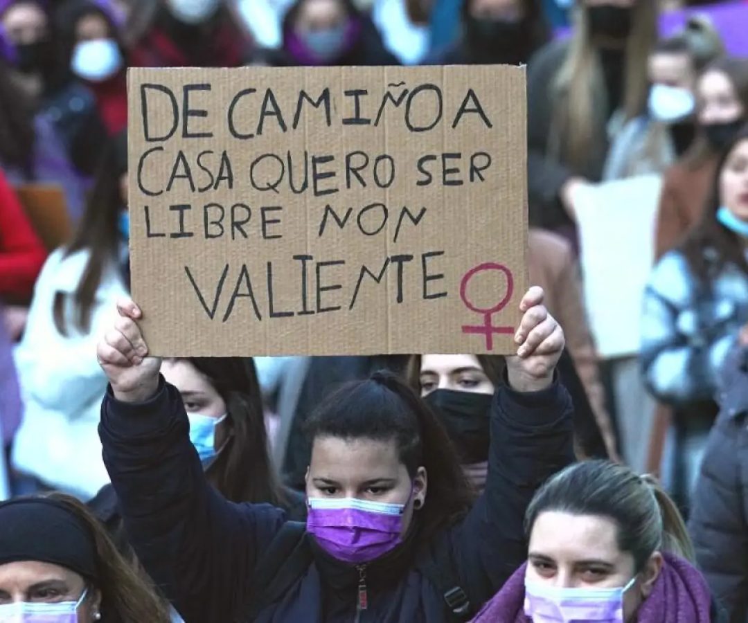 Pancarta en una manifetación del 8M.Getty Images