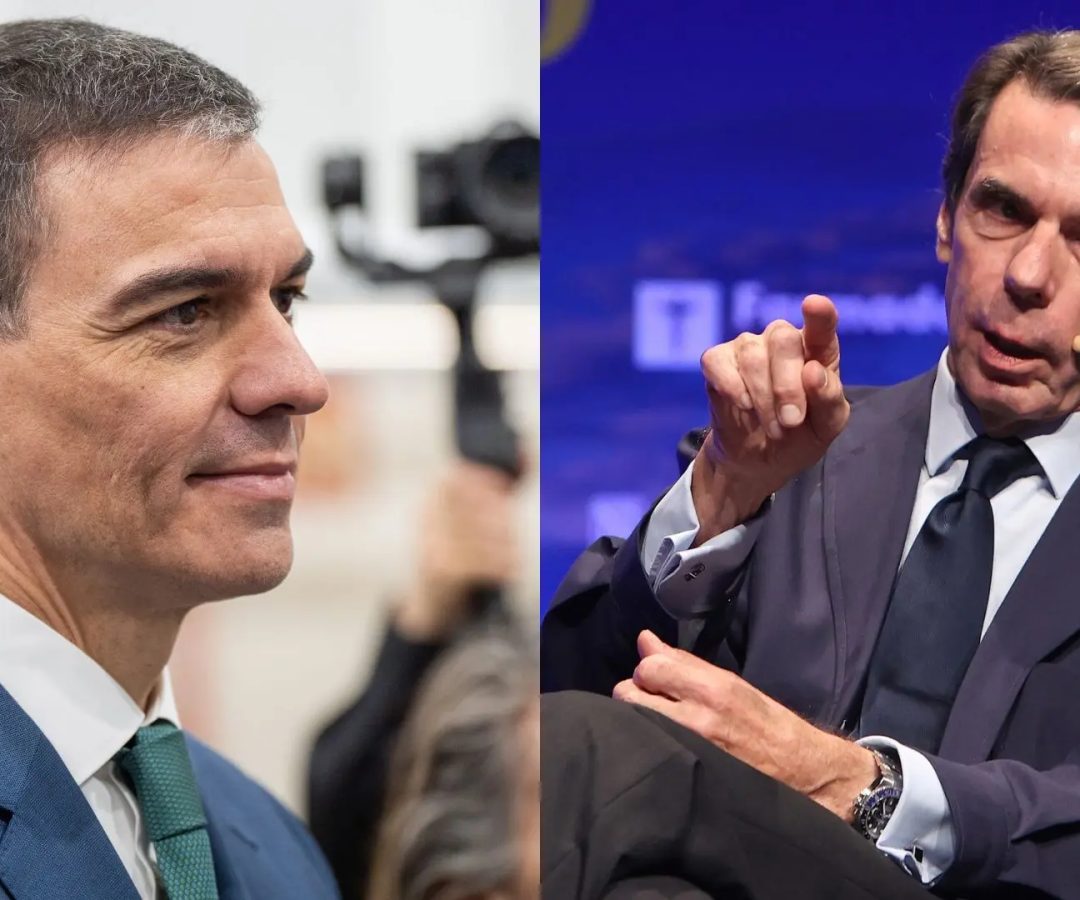 El presidente de Gobierno, Pedro Sánchez, y el expresidente, José María Aznar.ARCHIVO