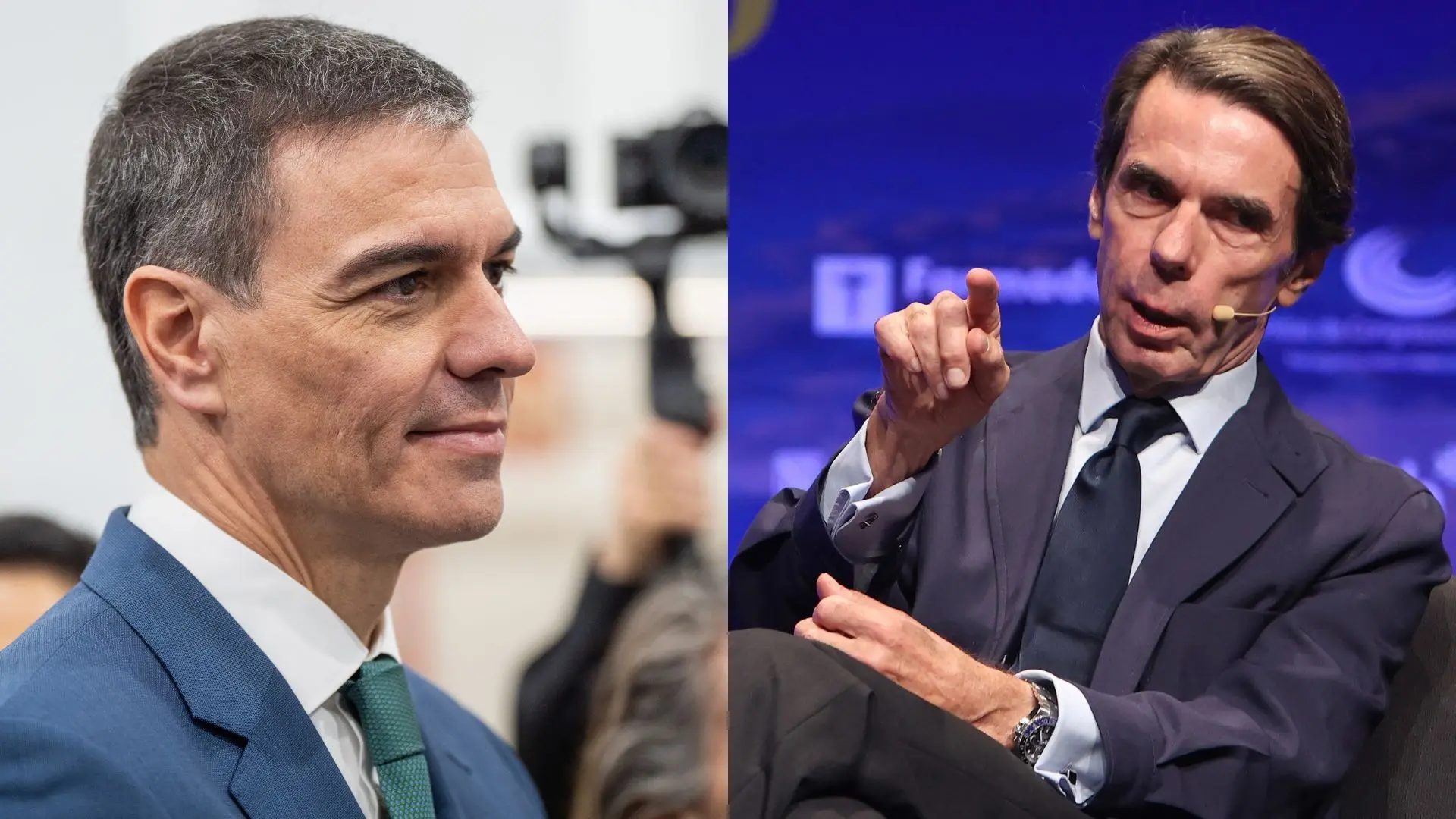 El presidente de Gobierno, Pedro Sánchez, y el expresidente, José María Aznar.ARCHIVO